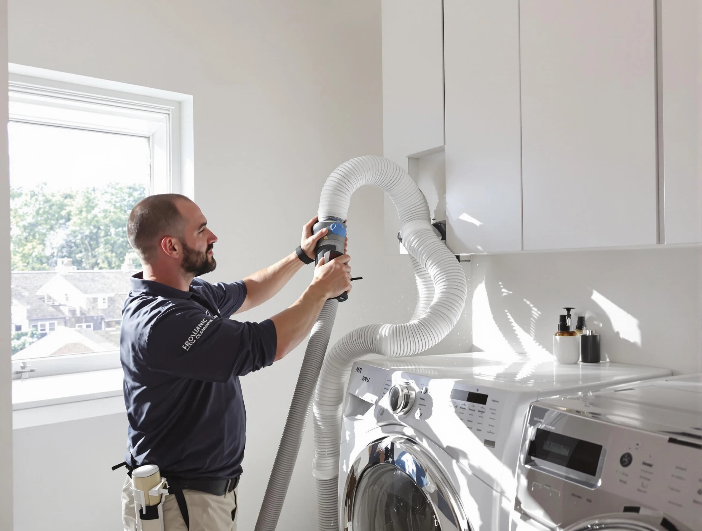 Certified Penn Hills Dryer Vent Cleaning technician performing dryer vent cleaning in Penn Hills