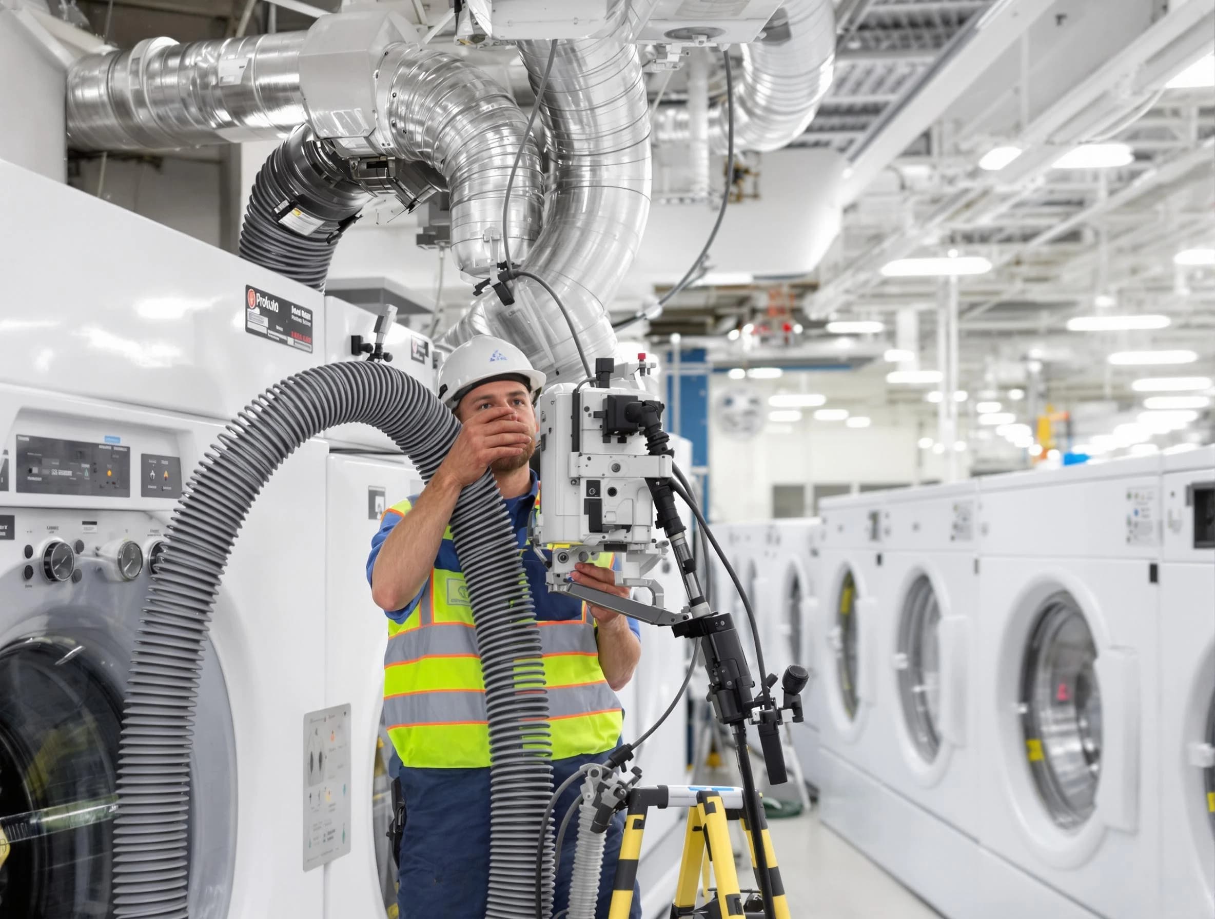Penn Hills Dryer Vent Cleaning team performing commercial-grade dryer vent cleaning at a business facility in Penn Hills